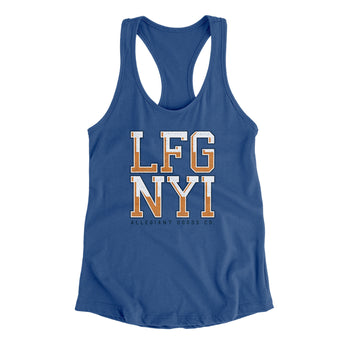 Lfg Nyi Women's Racerback Tank-Royal-Allegiant Goods Co. Vintage Sports Apparel
