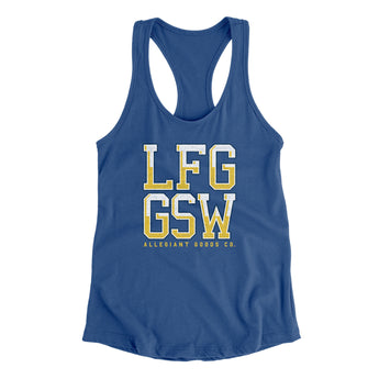 Lfg Gsw Women's Racerback Tank-Allegiant Goods Co. Vintage Sports Apparel