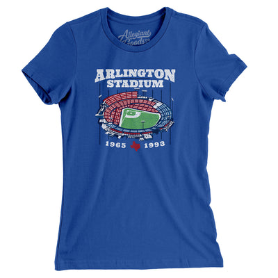 Arlington Stadium Women's T-Shirt-Royal-Allegiant Goods Co. Vintage Sports Apparel