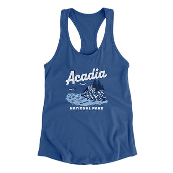 Acadia National Park Women's Racerback Tank-Royal-Allegiant Goods Co. Vintage Sports Apparel