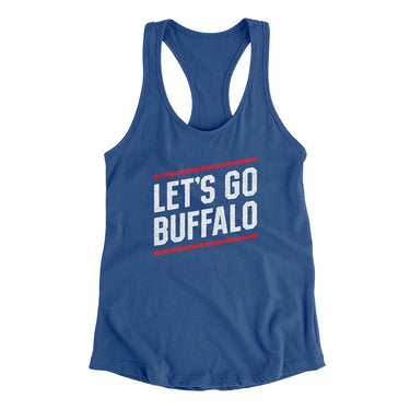 Let's Go Buffalo Women's Racerback Tank-Allegiant Goods Co. Vintage Sports Apparel
