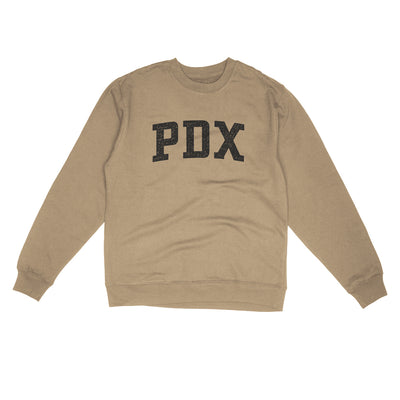 Pdx Varsity Midweight Crewneck Sweatshirt-Sandstone-Allegiant Goods Co. Vintage Sports Apparel