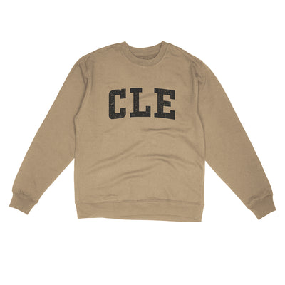 Cle Varsity Midweight Crewneck Sweatshirt-Sandstone-Allegiant Goods Co. Vintage Sports Apparel