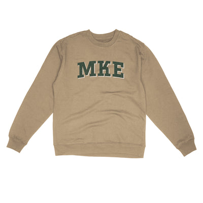 Mke Varsity Midweight Crewneck Sweatshirt-Sandstone-Allegiant Goods Co. Vintage Sports Apparel