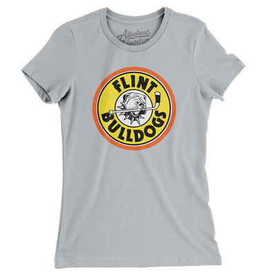 Flint Bulldogs Hockey Women's T-Shirt-Silver-Allegiant Goods Co. Vintage Sports Apparel