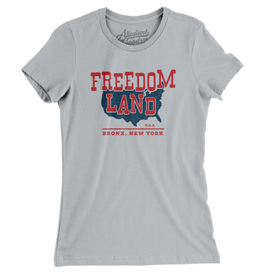 Freedomland Usa Women's T-Shirt-Silver-Allegiant Goods Co. Vintage Sports Apparel