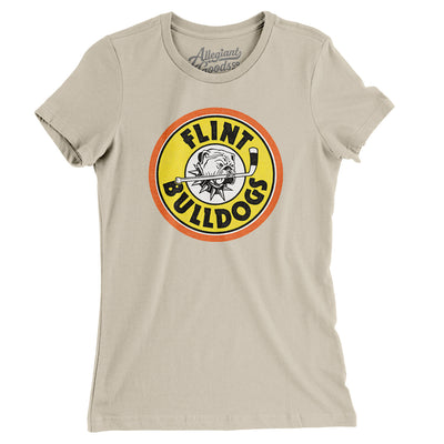 Flint Bulldogs Hockey Women's T-Shirt-Soft Cream-Allegiant Goods Co. Vintage Sports Apparel