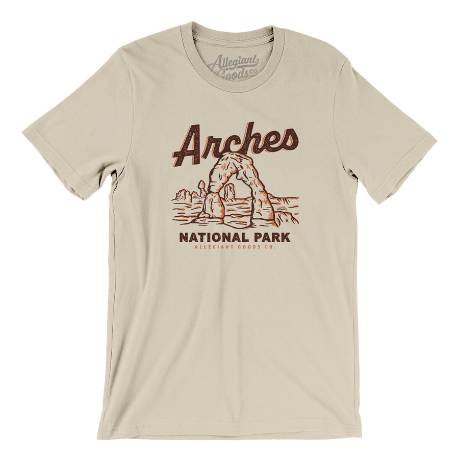 Arches National Park Men/Unisex T-Shirt-Soft Cream-Allegiant Goods Co. Vintage Sports Apparel