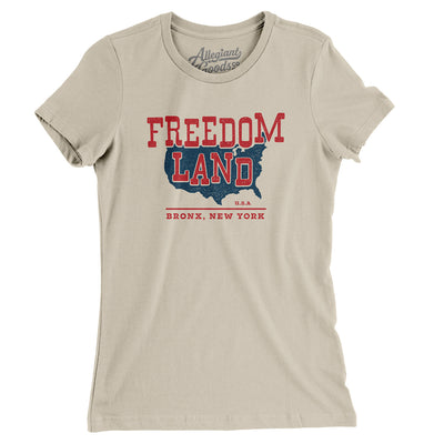 Freedomland Usa Women's T-Shirt-Soft Cream-Allegiant Goods Co. Vintage Sports Apparel