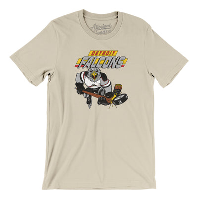 Detroit Falcons Men/Unisex T-Shirt-Soft Cream-Allegiant Goods Co. Vintage Sports Apparel