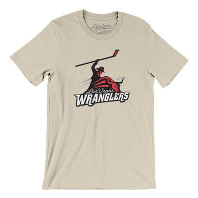 Las Vegas Wranglers Men/Unisex T-Shirt-Soft Cream-Allegiant Goods Co. Vintage Sports Apparel