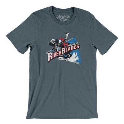 Arkansas Riverblades Men/Unisex T-Shirt-Steel Blue-Allegiant Goods Co. Vintage Sports Apparel
