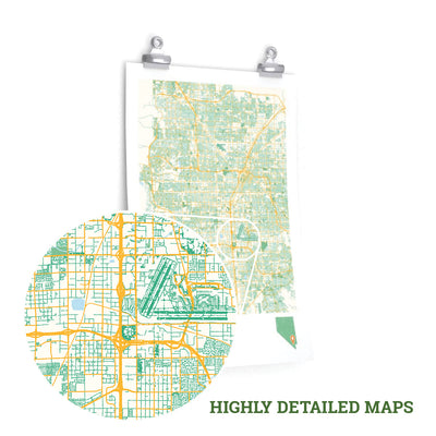 Cheyenne Wyoming City Street Map Poster-Allegiant Goods Co. Vintage Sports Apparel
