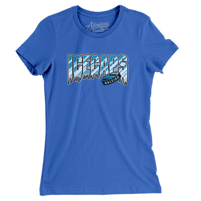 Raleigh Icecaps Hockey Women's T-Shirt-True Royal-Allegiant Goods Co. Vintage Sports Apparel