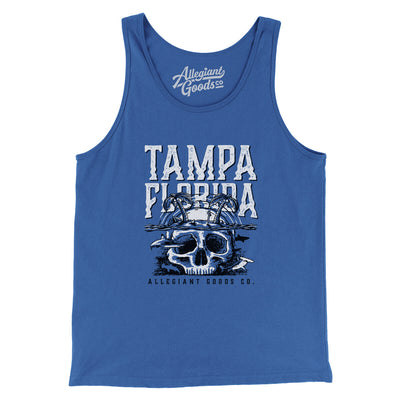 Tampa Florida Pirate Skull Gasparilla Men/Unisex Tank Top-True Royal-Allegiant Goods Co. Vintage Sports Apparel
