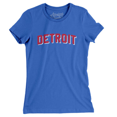 Detroit Varsity Women's T-Shirt-True Royal-Allegiant Goods Co. Vintage Sports Apparel