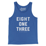 Tampa 813 Men/Unisex Tank Top-True Royal-Allegiant Goods Co. Vintage Sports Apparel