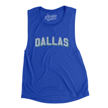 Dallas Varsity Women's Flowey Scoopneck Muscle Tank-True Royal-Allegiant Goods Co. Vintage Sports Apparel