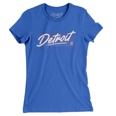 Detroit Retro Women's T-Shirt-True Royal-Allegiant Goods Co. Vintage Sports Apparel