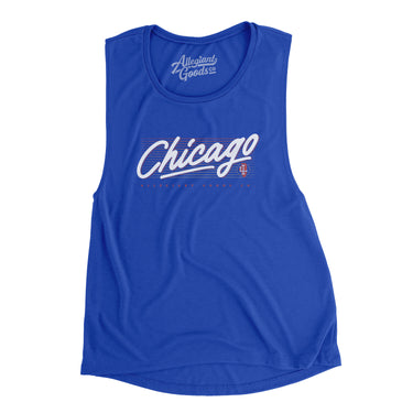 Chicago Retro Women's Flowey Scoopneck Muscle Tank-True Royal-Allegiant Goods Co. Vintage Sports Apparel