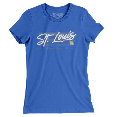 St. Louis Retro Women's T-Shirt-True Royal-Allegiant Goods Co. Vintage Sports Apparel