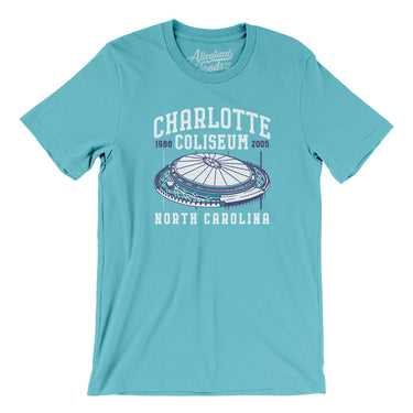Charlotte Coliseum Men/Unisex T-Shirt-Turquoise-Allegiant Goods Co. Vintage Sports Apparel