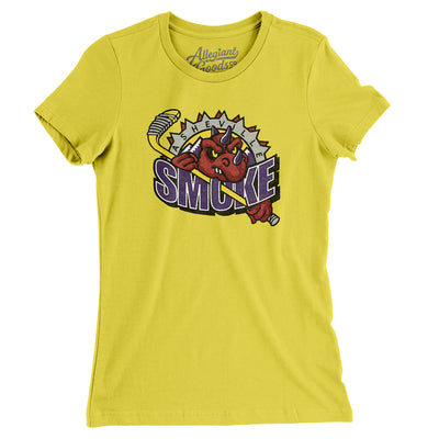 Asheville Smoke Women's T-Shirt-Vibrant Yellow-Allegiant Goods Co. Vintage Sports Apparel
