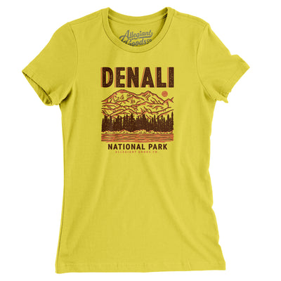Denali National Park Women's T-Shirt-Vibrant Yellow-Allegiant Goods Co. Vintage Sports Apparel