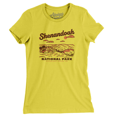 Shenandoah National Park Women's T-Shirt-Vibrant Yellow-Allegiant Goods Co. Vintage Sports Apparel