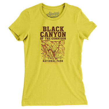Black Canyon Of The Gunnison National Park Women's T-Shirt-Vibrant Yellow-Allegiant Goods Co. Vintage Sports Apparel
