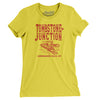 Tombstone Junction Women's T-Shirt-Vibrant Yellow-Allegiant Goods Co. Vintage Sports Apparel