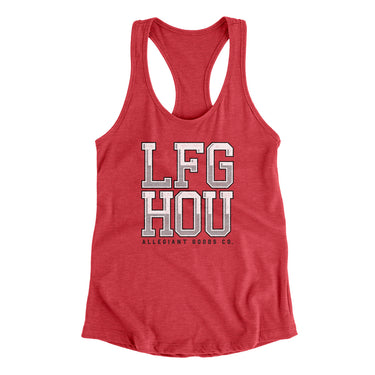 Lfg Hou Women's Racerback Tank-Allegiant Goods Co. Vintage Sports Apparel