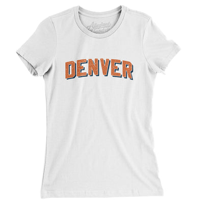 Denver Varsity Women's T-Shirt-White-Allegiant Goods Co. Vintage Sports Apparel