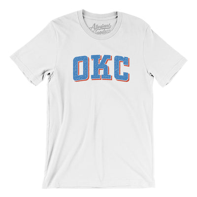 Okc Varsity Men/Unisex T-Shirt-White-Allegiant Goods Co. Vintage Sports Apparel