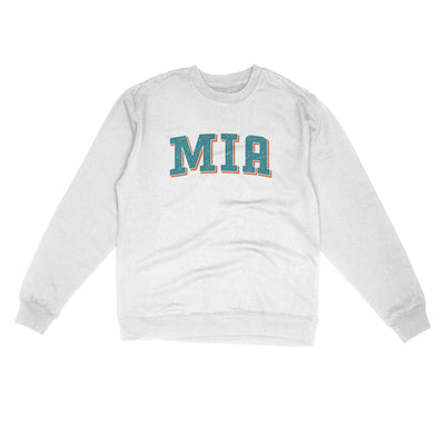 Mia Varsity Midweight Crewneck Sweatshirt-White-Allegiant Goods Co. Vintage Sports Apparel