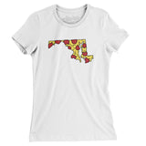 Maryland Pizza State Women's T-Shirt-White-Allegiant Goods Co. Vintage Sports Apparel