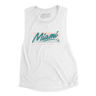 Miami Retro Women's Flowey Scoopneck Muscle Tank-Allegiant Goods Co. Vintage Sports Apparel