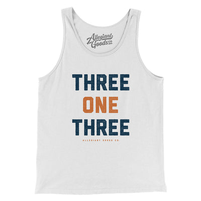 Detroit 313 Area Code Men/Unisex Tank Top-White-Allegiant Goods Co. Vintage Sports Apparel