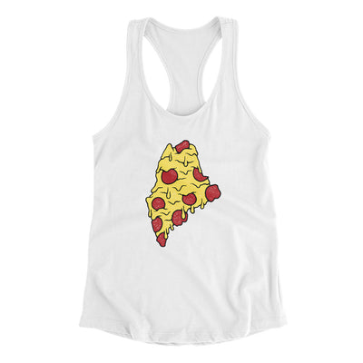 Maine Pizza State Women's Racerback Tank-White-Allegiant Goods Co. Vintage Sports Apparel