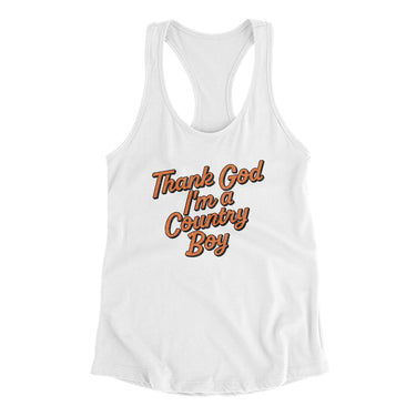 Thank God I’m A Country Boy Women's Racerback Tank-Allegiant Goods Co. Vintage Sports Apparel