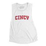 Cincy Varsity Women's Flowey Scoopneck Muscle Tank-Allegiant Goods Co. Vintage Sports Apparel