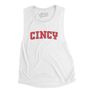Cincy Varsity Women's Flowey Scoopneck Muscle Tank-Allegiant Goods Co. Vintage Sports Apparel