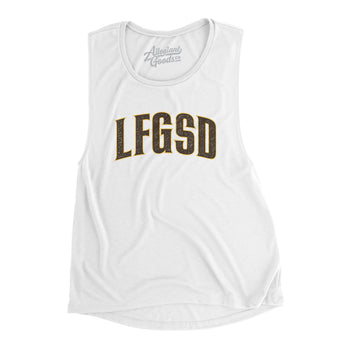 Lfgsd Women's Flowey Scoopneck Muscle Tank-White-Allegiant Goods Co. Vintage Sports Apparel