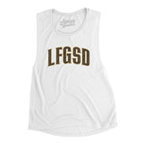 Lfgsd Women's Flowey Scoopneck Muscle Tank-White-Allegiant Goods Co. Vintage Sports Apparel