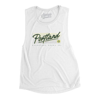 Portland Retro Women's Flowey Scoopneck Muscle Tank-Allegiant Goods Co. Vintage Sports Apparel