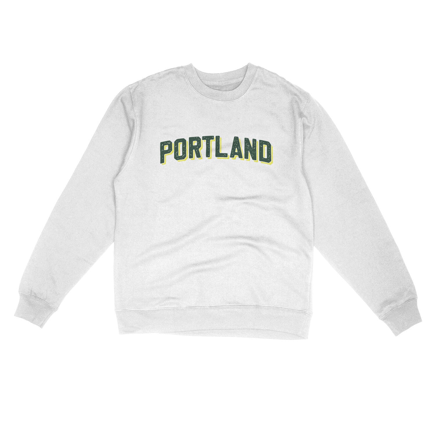 Portland Varsity Midweight Crewneck Sweatshirt-White-Allegiant Goods Co. Vintage Sports Apparel