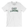 East Lansing Michigan Varsity Men/Unisex T-Shirt-White-Allegiant Goods Co. Vintage Sports Apparel