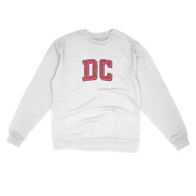 Dc Varsity Midweight Crewneck Sweatshirt-White-Allegiant Goods Co. Vintage Sports Apparel