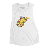 West Virginia Pizza State Women's Flowey Scoopneck Muscle Tank-Allegiant Goods Co. Vintage Sports Apparel