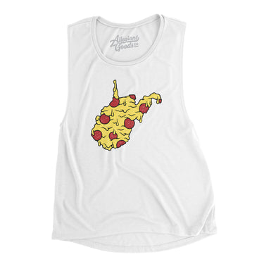 West Virginia Pizza State Women's Flowey Scoopneck Muscle Tank-Allegiant Goods Co. Vintage Sports Apparel